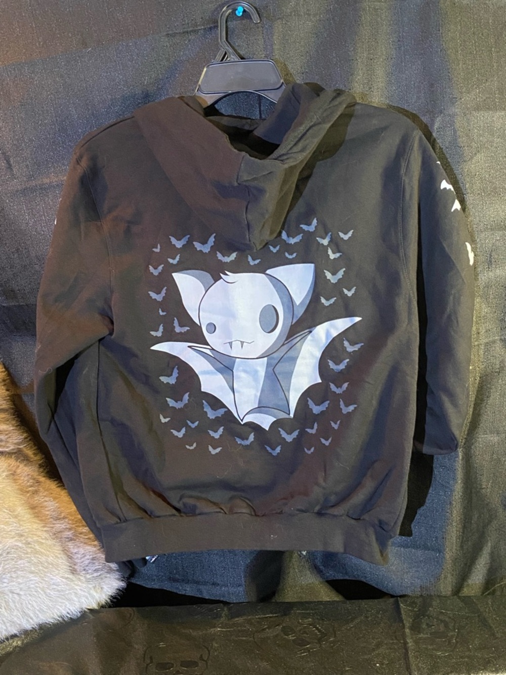 Black Bat Cartoon Graphic Hoodie